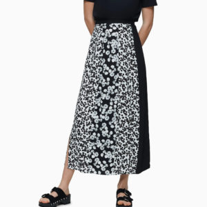 Calvin Klein dámská černobílá maxi sukně Floral - M (0GU)