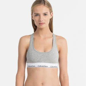 Calvin Klein dámská šedá podprsenka Bralette - S (020)