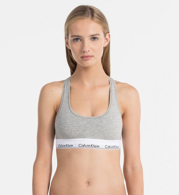 Calvin Klein dámská šedá podprsenka Bralette - S (020)