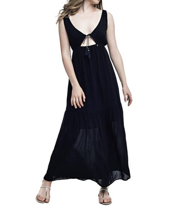 Guess dámské černé maxi šaty  - XS (A996)