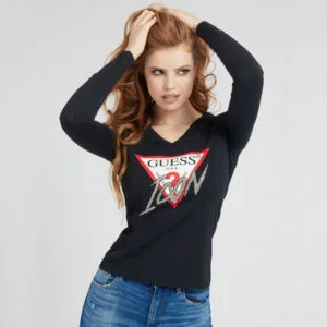 Guess dámské černé triko - S (JBLK)