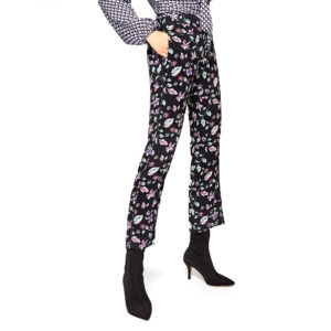 Pepe Jeans dámské černé kalhoty s květinovým vzorem Greta - L (0AA)