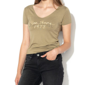 Pepe Jeans dámské khaki tričko Jane - XS (729)