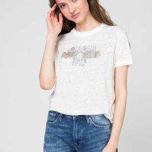 Pepe Jeans dámské krémové tričko Bonnie - S (808)