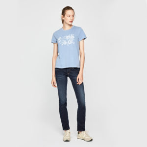 Pepe Jeans dámské modré vyšívané tričko - S (564)