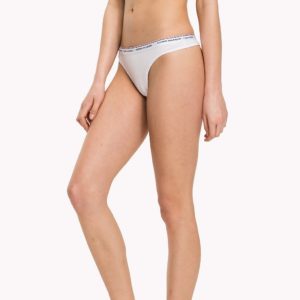 Tommy Hilfiger 3PACK dámské bílé tanga - S (100)