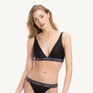 Tommy Hilfiger dámská černá podprsenka Triangle Bralette - XS (990)