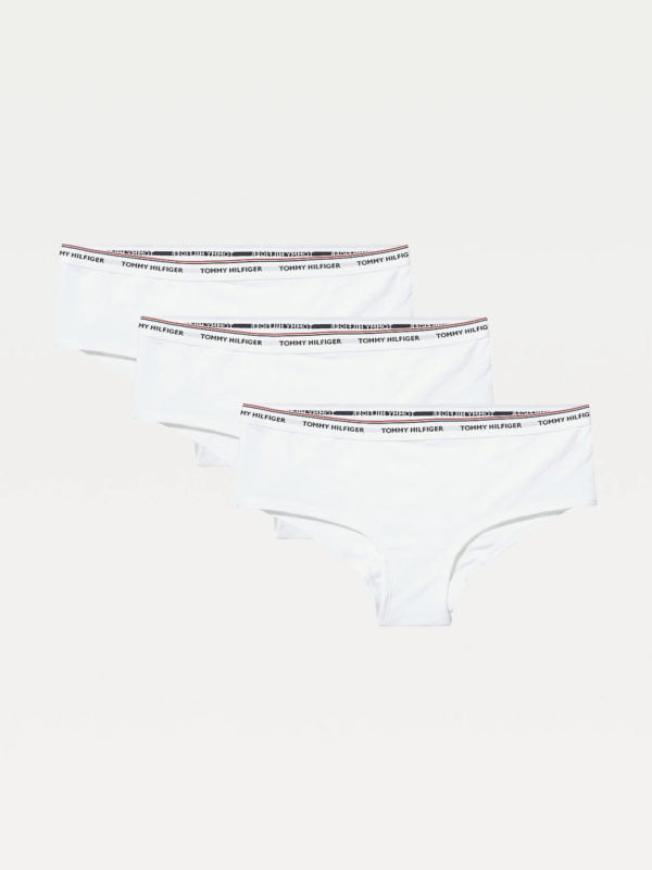 Tommy Hilfiger dámské bílé kalhotky 3 pack Essentials - XS (100)