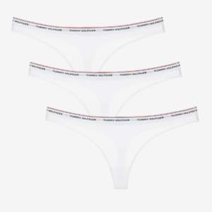 Tommy Hilfiger dámské bílé tanga 3pack Essentials - L (903)