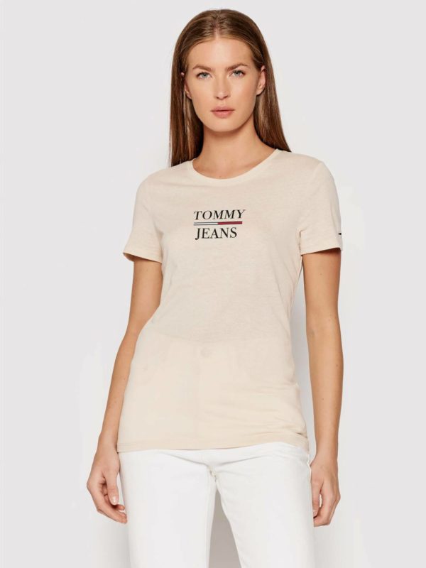 Tommy Jeans dámské béžové tričko - XS (ABI)
