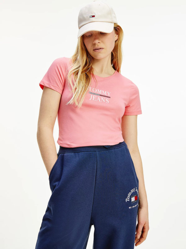 Tommy Jeans dámské růžové tričko - XS (TIF)