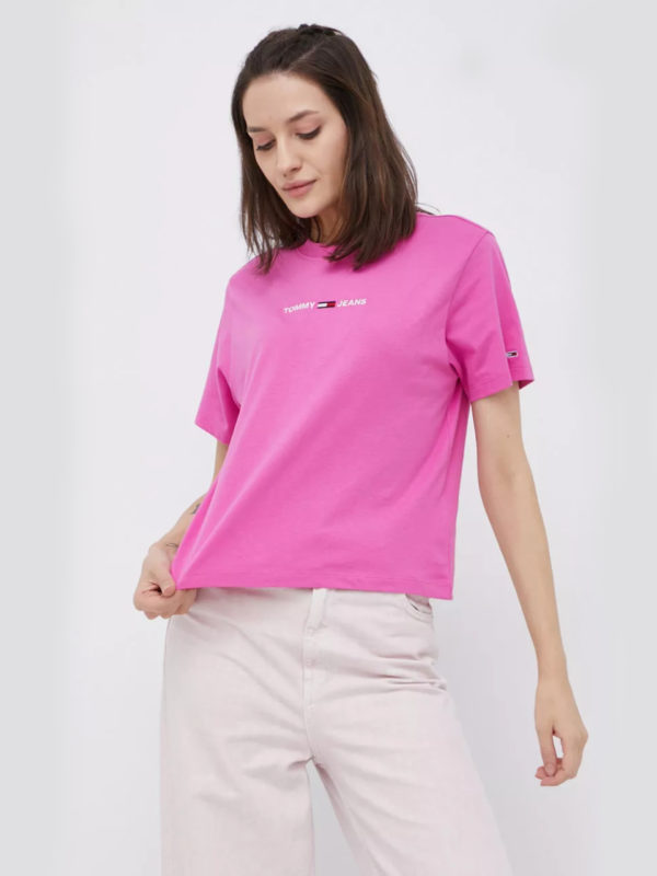 Tommy Jeans dámské růžové triko - XS (VTC)