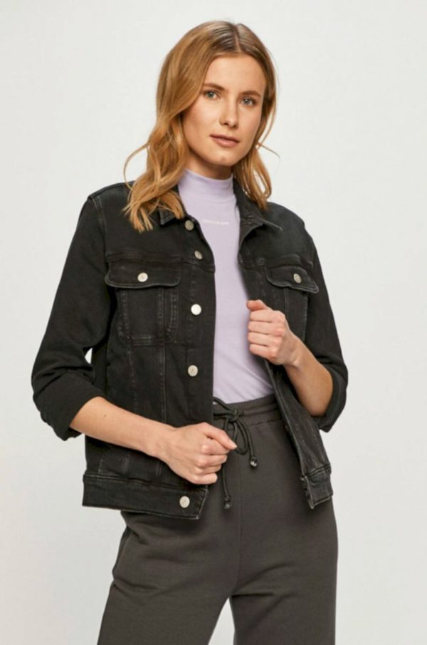 Calvin Klein dámská černá džínová bunda - M (1BY)