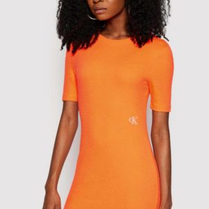 Calvin Klein dámské oranžové šaty - XS (SAA)