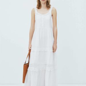 Pepe Jeans dámské bílé šaty Brenda - S (803)