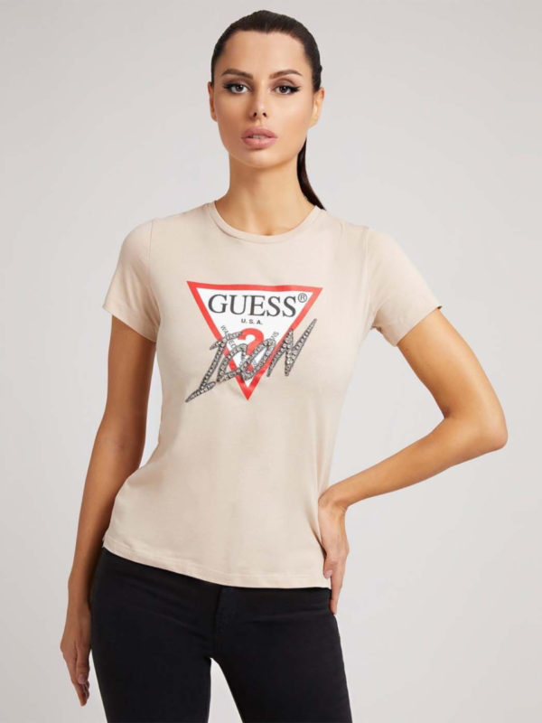 Guess dámské béžové tričko - L (G1G2)