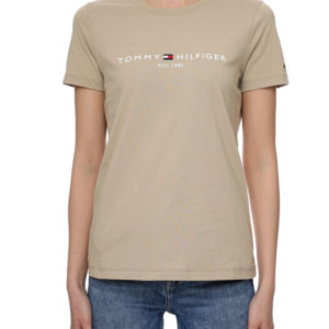 Tommy Hilfiger dámské béžové tričko - XL (AEG)
