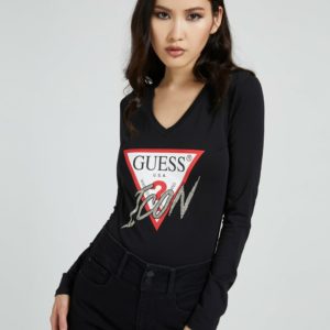 Guess dámské černé tričko. - XS (JBLK)