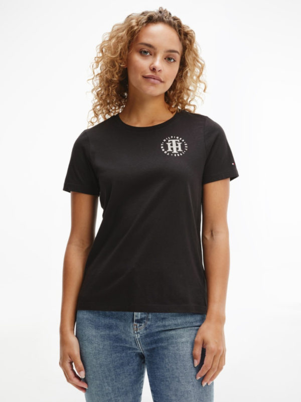 Tommy Hilfiger dámské černé tričko - S (BDS)