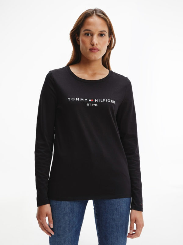 Tommy Hilfiger dámské černé tričko s dlouhým rukávem - XS (BDS)