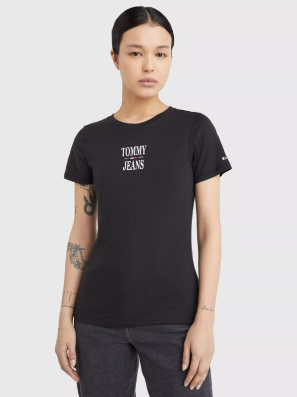 Tommy Jeans dámské černé tričko - L (BDS)