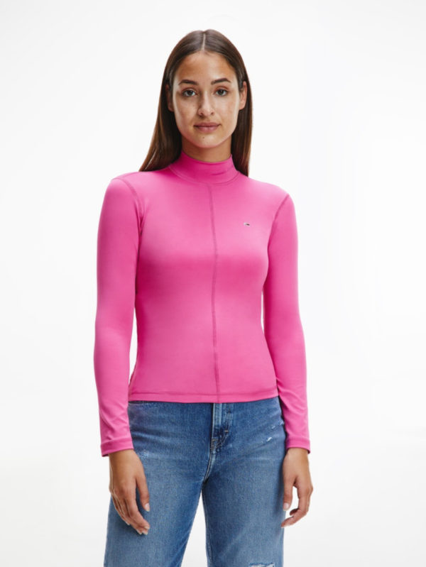 Tommy Jeans dámské růžové tričko  - XS (VTC)