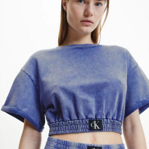 Calvin Klein dámské fialové cropped tričko - XS (C8H)