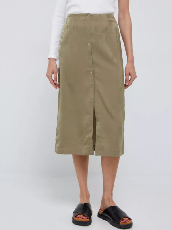 Calvin Klein dámská olivově zelená sukně - M (0HD)