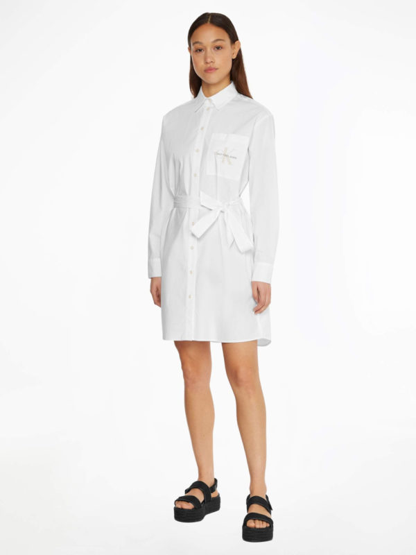 Calvin Klein dámské bílé košilové šaty - XS (YAF)