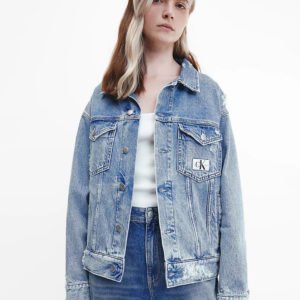 Calvin Klein dámská modrá džínová bunda - XS (1A4)