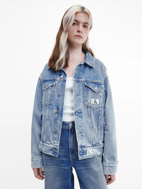 Calvin Klein dámská modrá džínová bunda - XS (1A4)