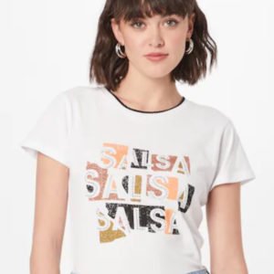 Salsa Jeans dámské bílé tričko s ozdobnými kamínky - XS (0071)