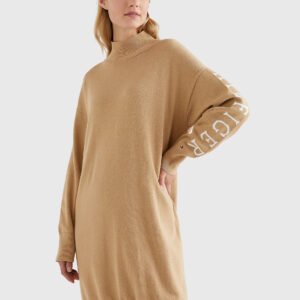 Tommy Hilfiger dámské béžové svetrové šaty - XS (GW8)