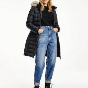 Tommy Jeans dámská černá zimní bunda - L (BDS)
