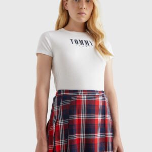 Tommy Jeans dámské bílé tričko - XS (YBR)