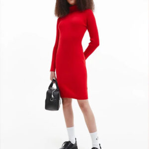 Calvin Klein dámská červené vlněné šaty - XS (XL6)