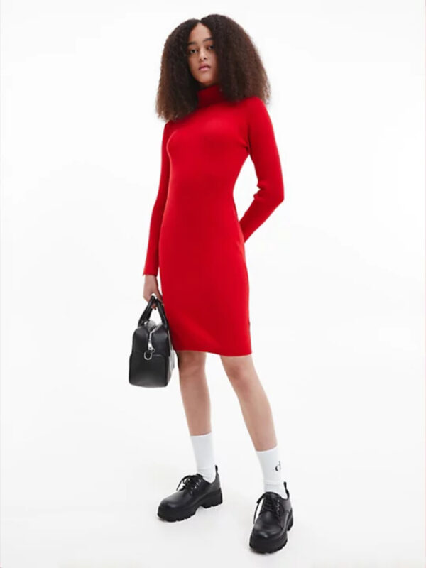 Calvin Klein dámská červené vlněné šaty - S (XL6)