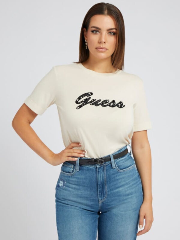Guess dámské béžové tričko - L (G1M5)