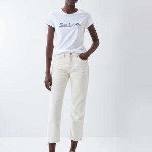 Salsa Jeans dámské bílé tričko  - M (1)