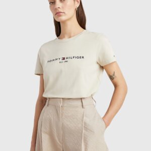 Tommy Hilfiger dámské béžové tričko  - XS (RBS)