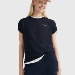 Tommy Hilfiger dámské tmavě modré tričko - XS (DW5)