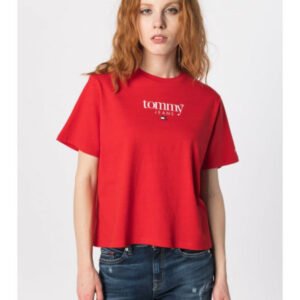 Tommy Jeans dámské červené tričko - XS (XNL)