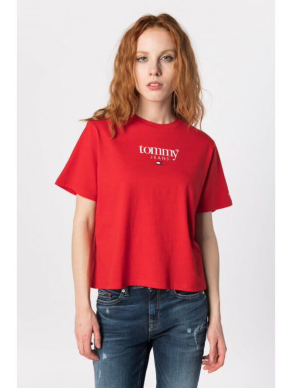 Tommy Jeans dámské červené tričko - XS (XNL)