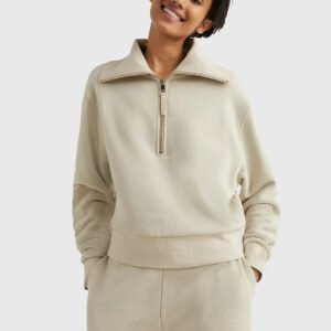 Tommy Hilfiger dámská béžová mikina - XS (RBS)