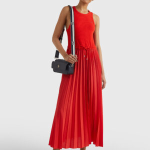 Tommy Hilfiger dámské červené midi šaty - XS/R (SNE)