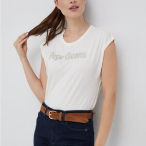 Pepe Jeans dámské krémové tričko - XS (808)