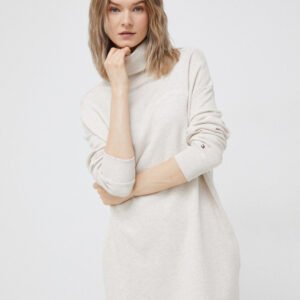 Tommy Hilfiger dámské béžové mikinové šaty - S (AEG)