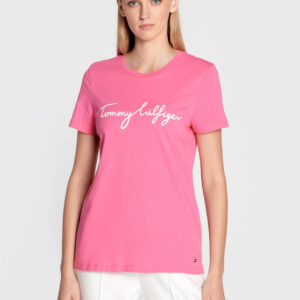Tommy Hilfiger dámské růžové tričko - S (TPQ)
