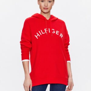 Tommy Hilfiger dámská červená mikina - L (SNE)