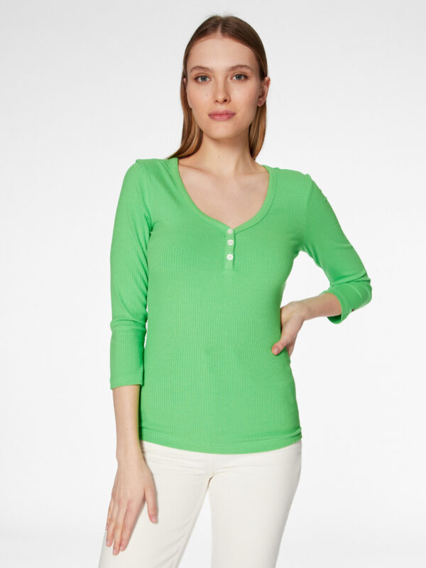 Tommy Hilfiger dámské zelené tričko  - L (LWY)